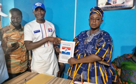 MIDDLE BELT DEVELOPMENT AUTHORITY CEO SUBMITS HIS NOMINATION FORM TO CONTEST SENE WEST NPP CONSTITUENCY PRIMARIES.