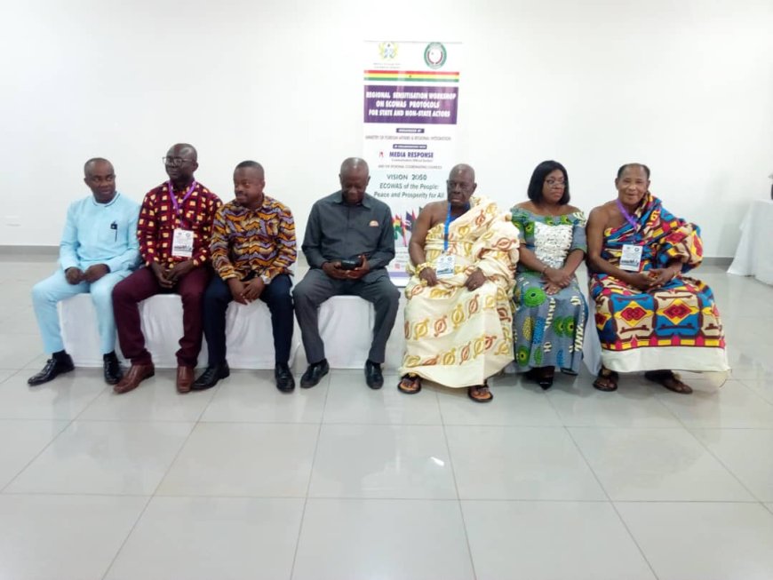 REGIONAL SENSITISATION WORKSHOP ON ECOWAS PROTOCOLS FOR STATE AND NON - STATE ACTORS HAS BEEN HELD AT GOASO.