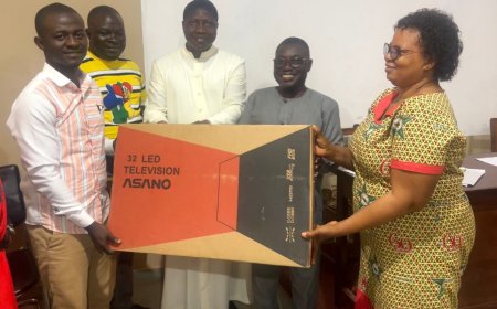 NDC'S PARLIAMENTARY CANDIDATE FOR TANO SOUTH, CHARLES ASIEDU, ATTENDS TO THE NEEDS OF JOSCO