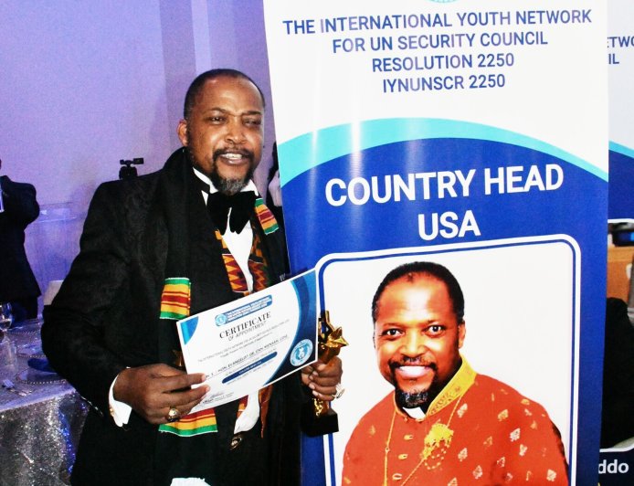 H.E DR CNN - MENSAH APPOINTED COUNTRY HEAD, USA OF THE INTERNATIONAL YOUTH NETWORK FOR THE UN SECURITY COUNCIL RESOLUTION 2250