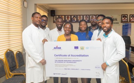 KNUST Food Laboratory Receives ISO/IEC 17025:2017 Accreditation For Food Testing