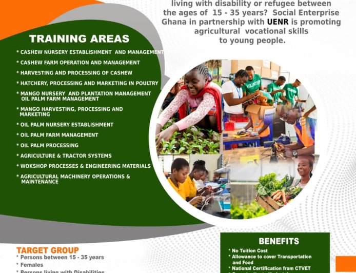 Register Now : Social Enterprise Ghana, UENR Roll-out Agricultural Vocational Skills for Ghanaians